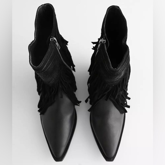 🆕 FREE PEOPLE | LAWLESS FRINGE WESTERN BOOT | BLACK | SIZE: 8 - Picture 4 of 13